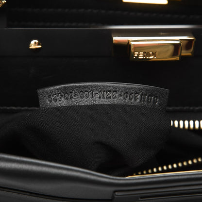 Fendi Vitello Seta Shiny Nappa Medium Peekaboo Iconic Satchel Black 7 of 7