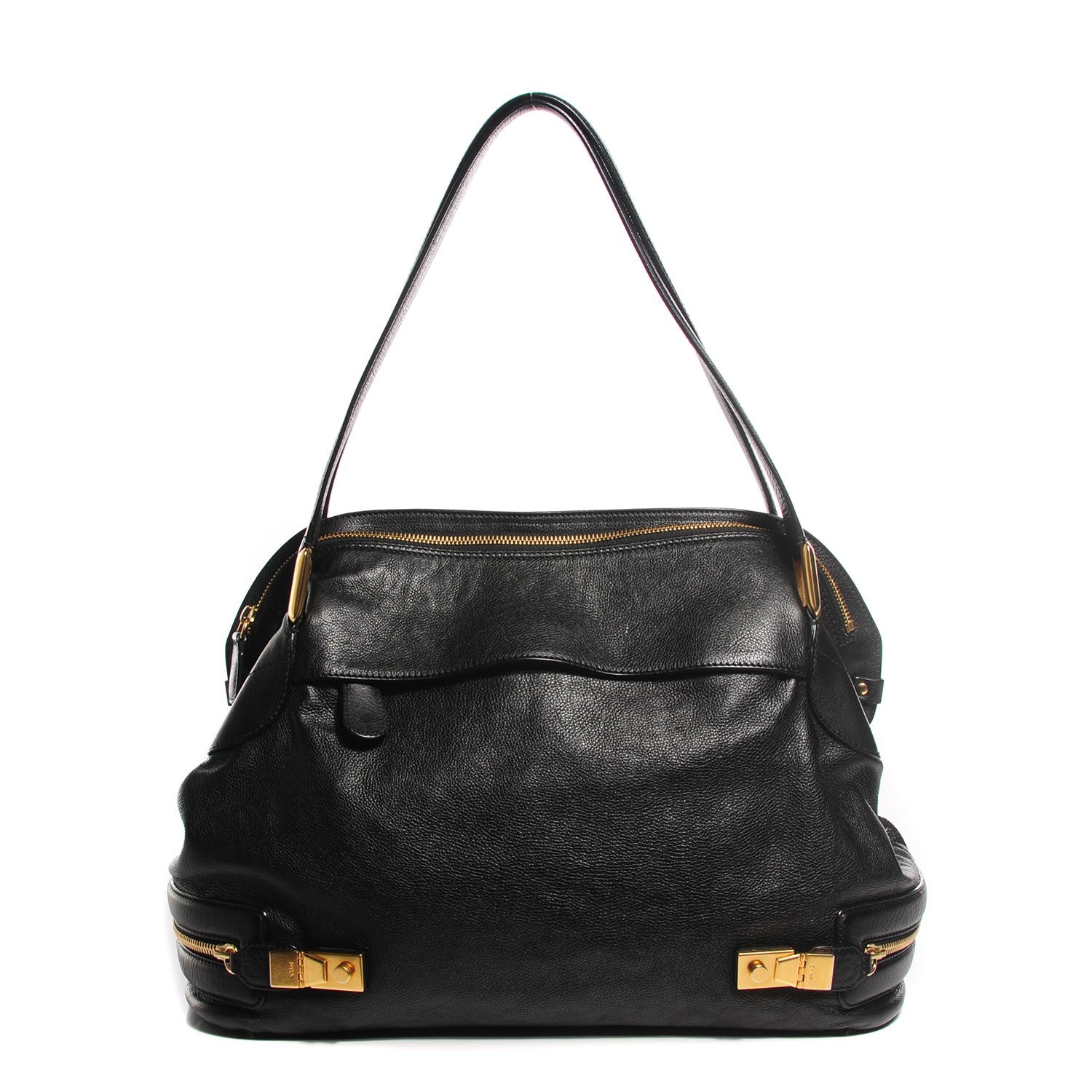 Chloe Calfskin Cary Zipped Shoulder Bag Black 1 of 10