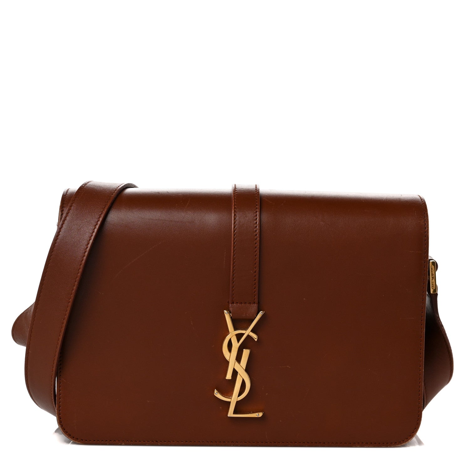 Saint Laurent Smooth Calfskin Medium Classic Monogram Universite Bag Brown 1 of 13
