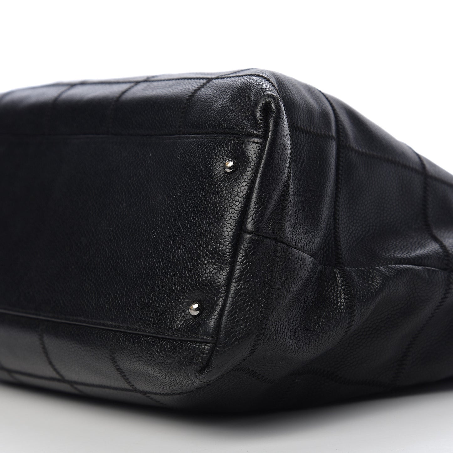 Caviar Square Stitched Tote Black