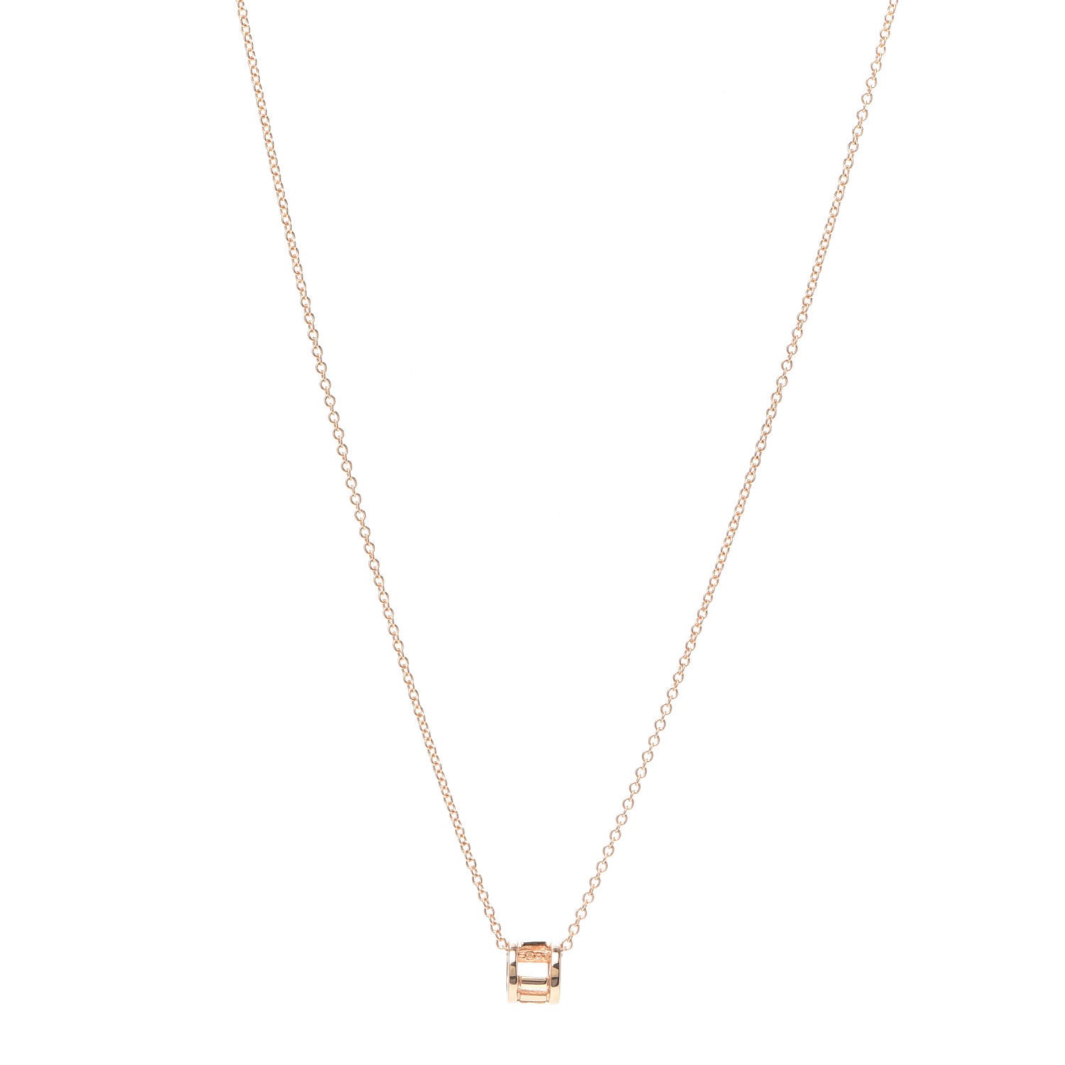 Tiffany 18K Rose Gold Atlas Open Pendant Necklace 1 of 5
