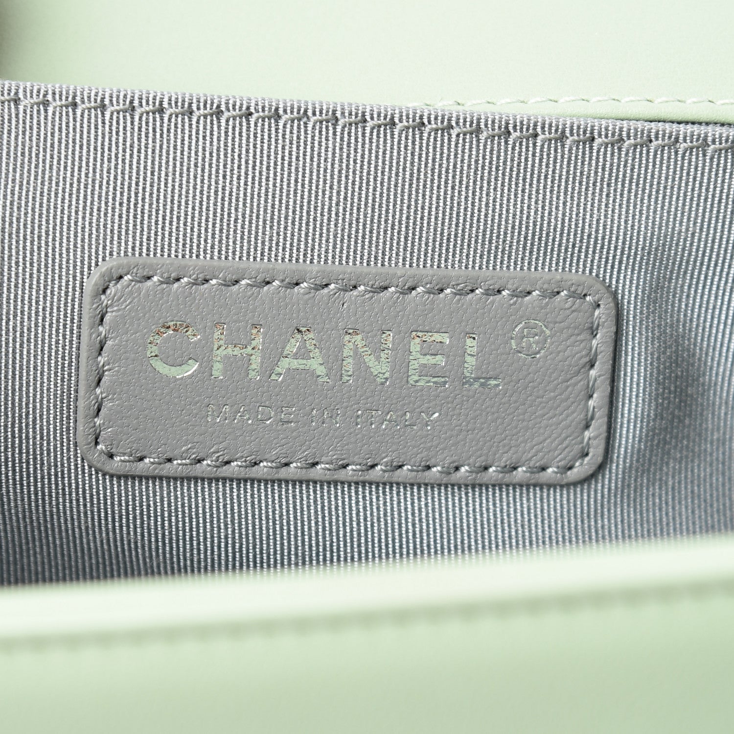 Chanel Calfskin Chevron Quilted Medium Boy Flap Light Green 6 of 10