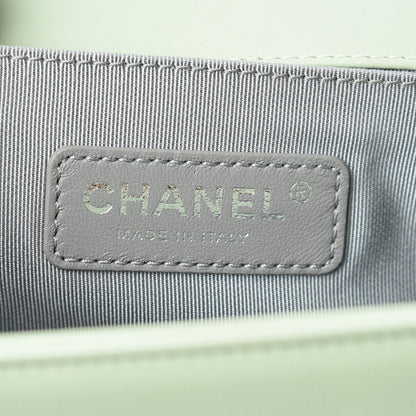 Chanel Calfskin Chevron Quilted Medium Boy Flap Light Green 6 of 10