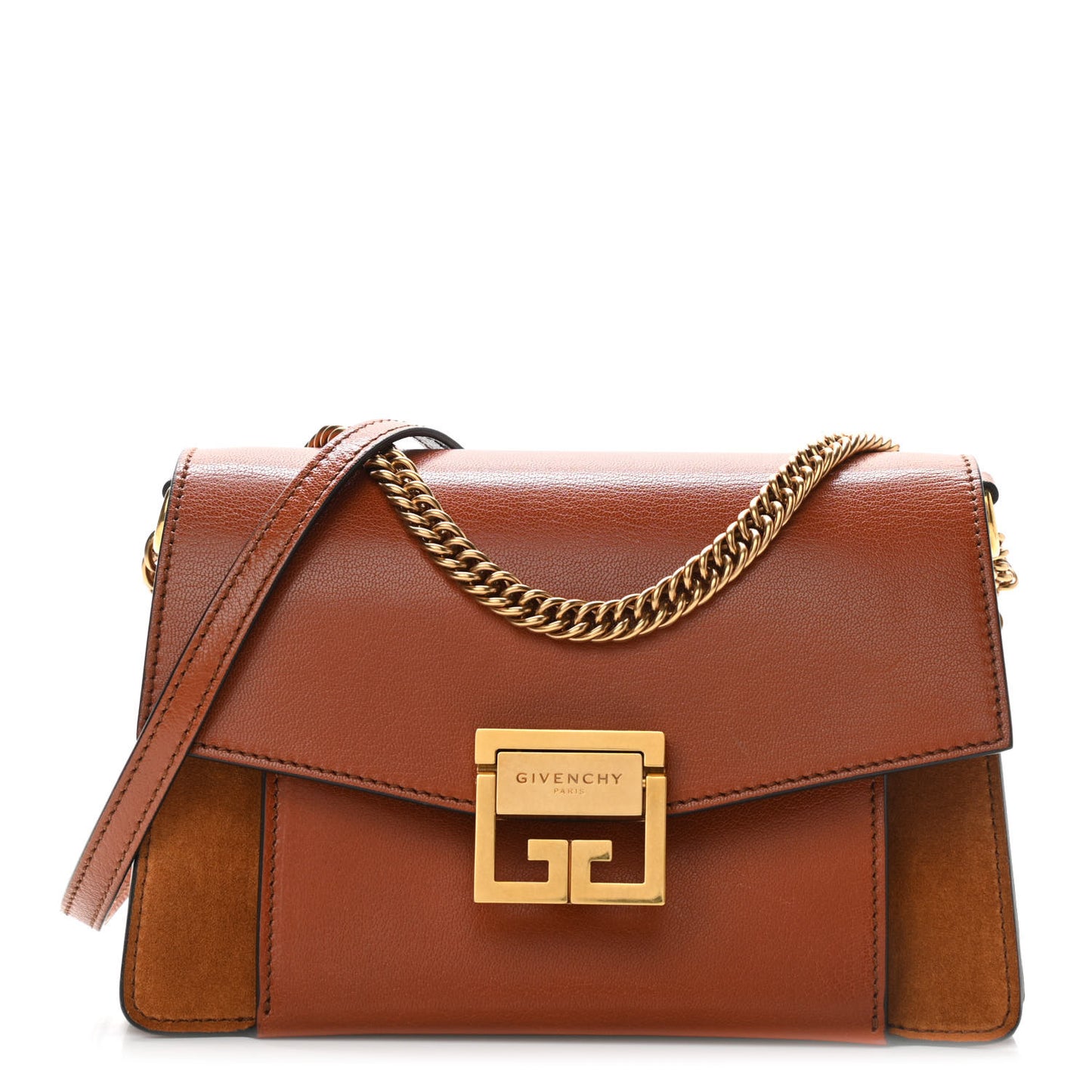 Goatskin Suede Small GV3 Shoulder Bag Amber Mastic