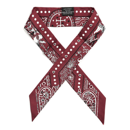 Hermes Silk Entre Ciel Et Mer Twilly Bordeaux White Black 1 of 3