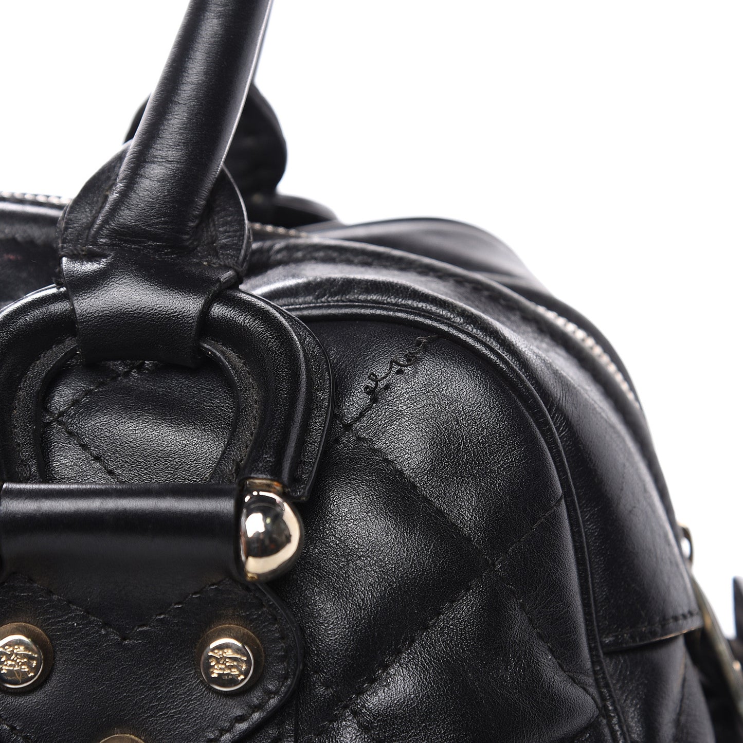 Calfskin Quilted Manor Satchel Black