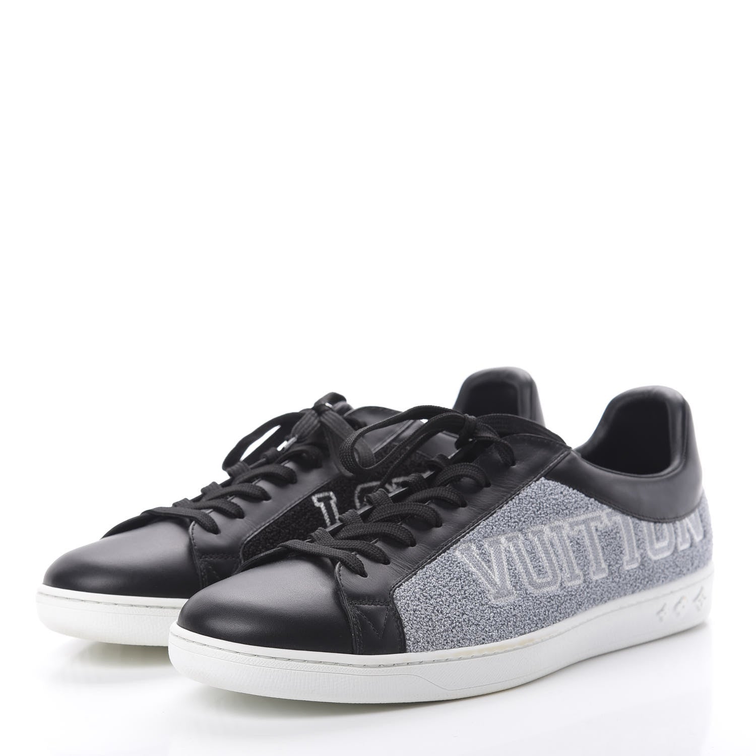Louis Vuitton Calfskin Luxembourg Sneakers 10 Black Grey 3 of 7