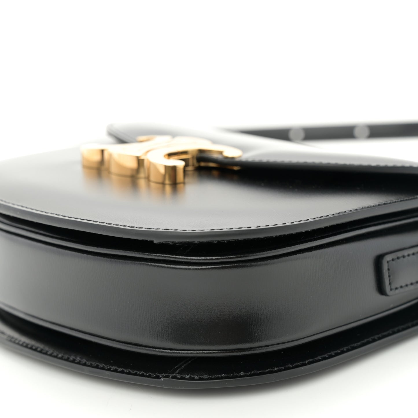 Shiny Calfskin Besace Clea Triomphe Black