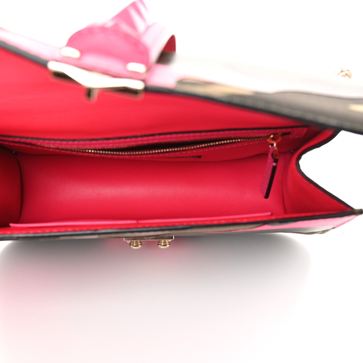 Valentino Garavani Nappa Canvas Camouflage Medium Glam Lock Rockstud Flap Fuxia Fluo 5 of 12