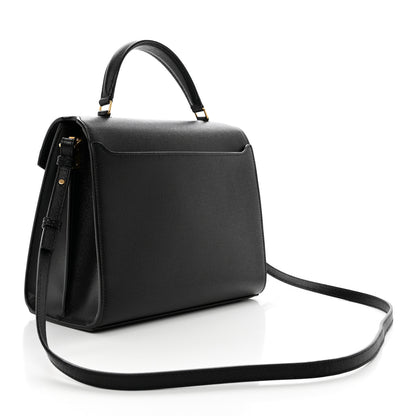 Saint Laurent Grain de Poudre Medium Classic Monogram Cassandra Top Handle Black Rouge Legion 3 of 10