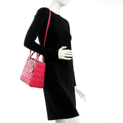 Christian Dior Lambskin Cannage Medium Lady Dior Pink 2 of 14