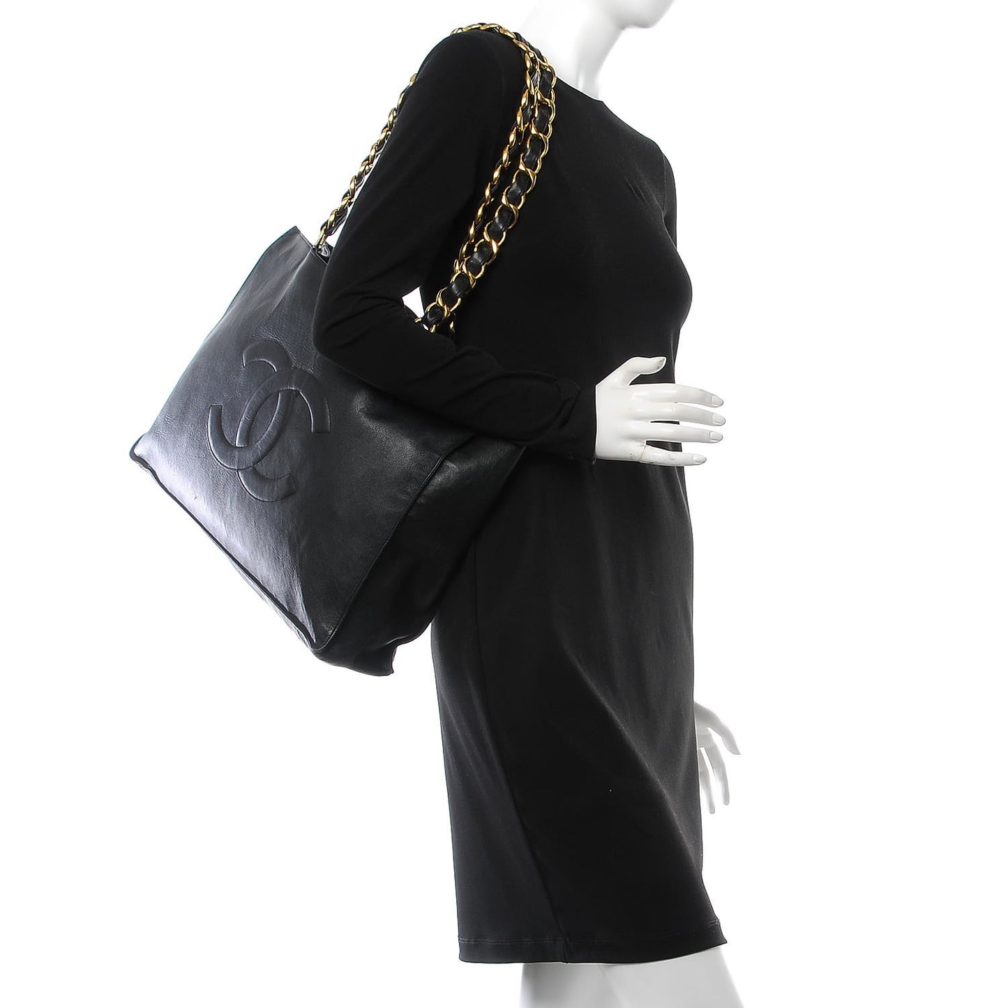 Calfskin CC Tote Black
