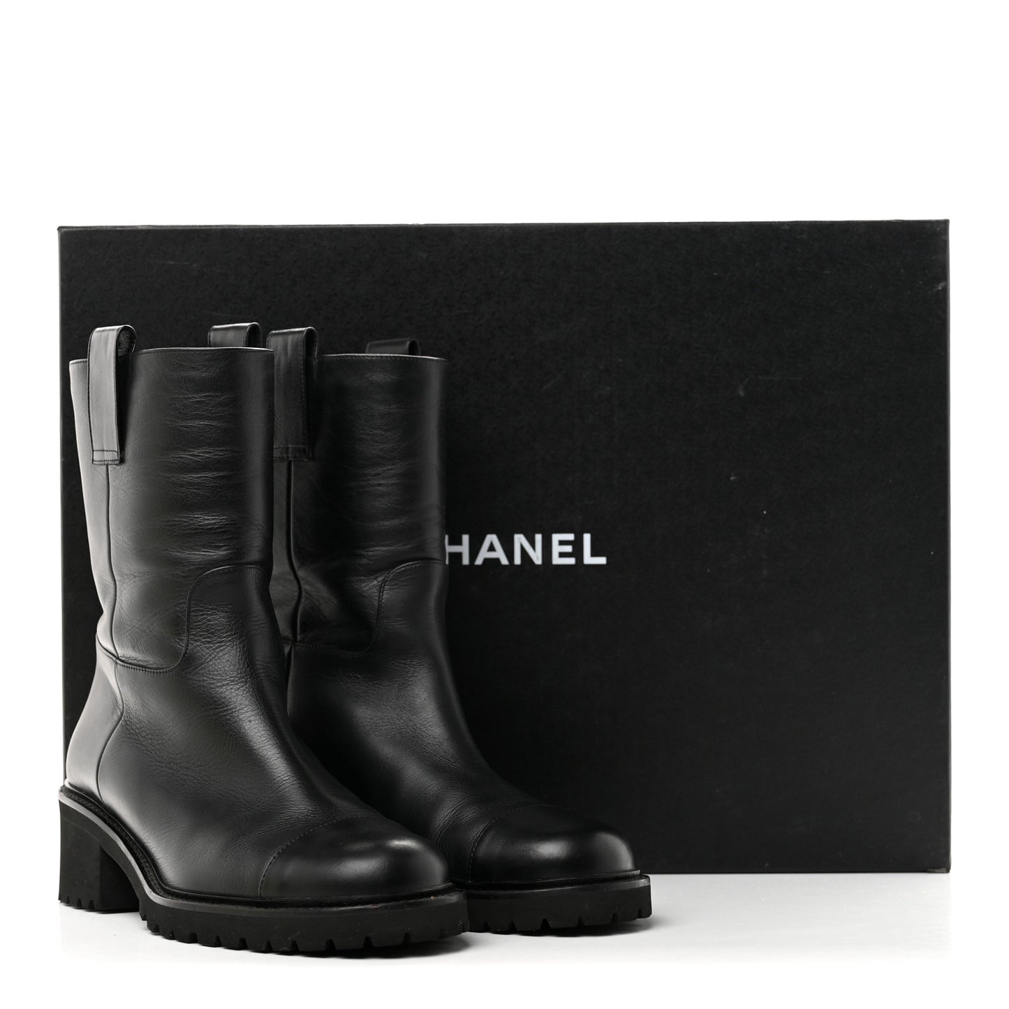 Calfskin CC Ankle Boots 39 Black