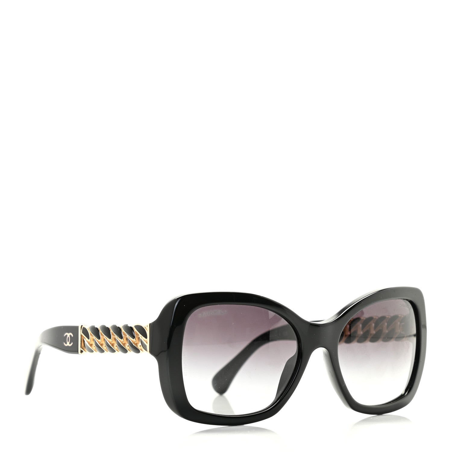 Chanel Acetate Metal Chain Square Sunglasses 5305 Black 3 of 7