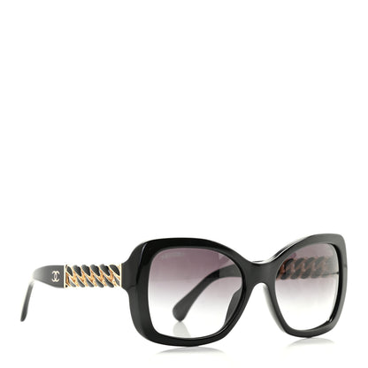Chanel Acetate Metal Chain Square Sunglasses 5305 Black 3 of 7