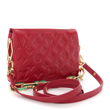 Louis Vuitton Mother of Pearl Lambskin Embossed Monogram Coussin BB Red Green 3 of 12