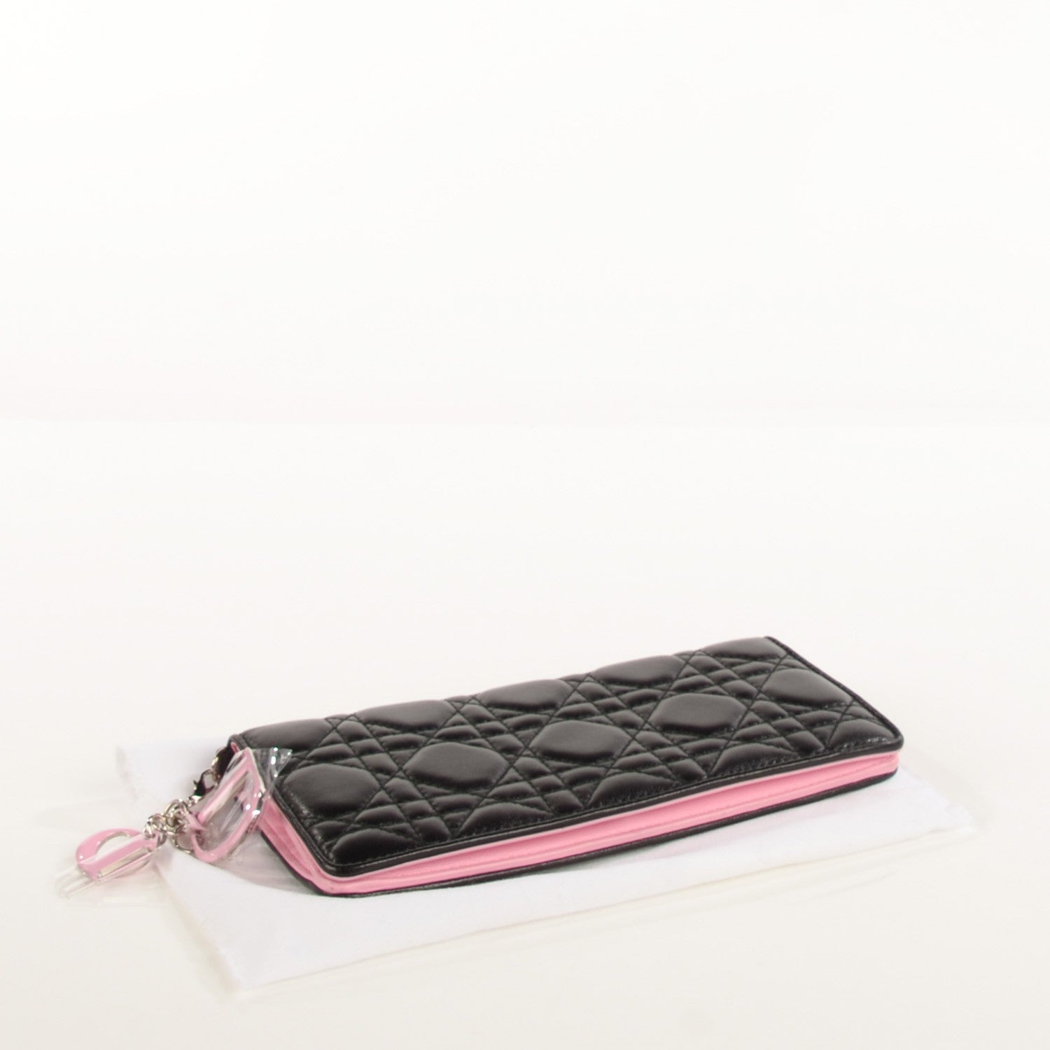 Christian Dior Lambskin Cannage Rendezvous Wallet Black 4 of 9