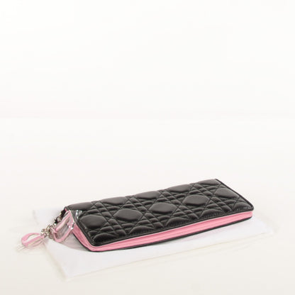 Christian Dior Lambskin Cannage Rendezvous Wallet Black 4 of 9