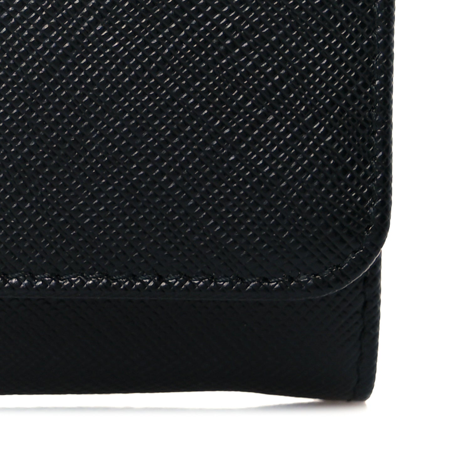 Saffiano Metal Continental Flap Wallet Black
