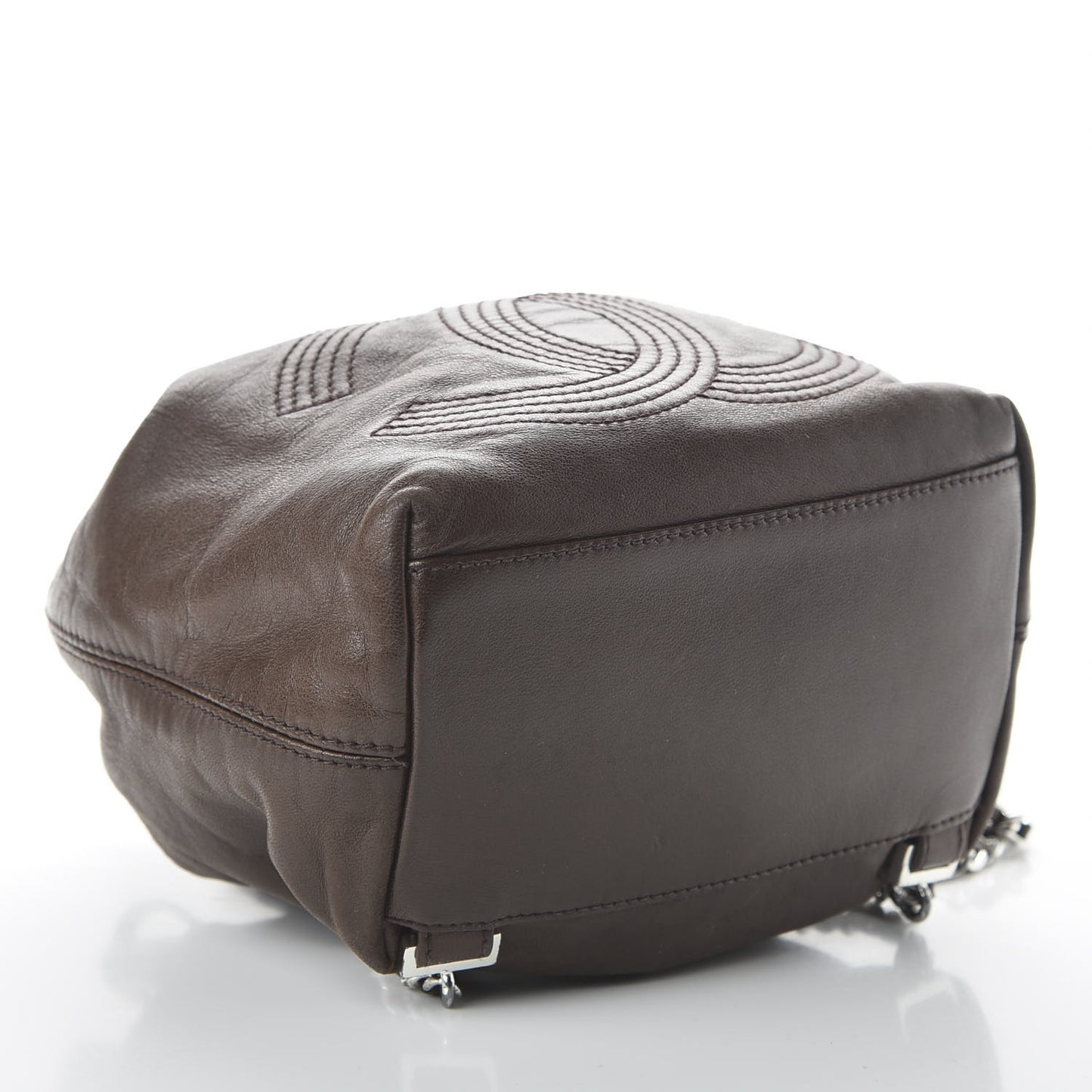 Lambskin CC Drawstring Backpack Brown