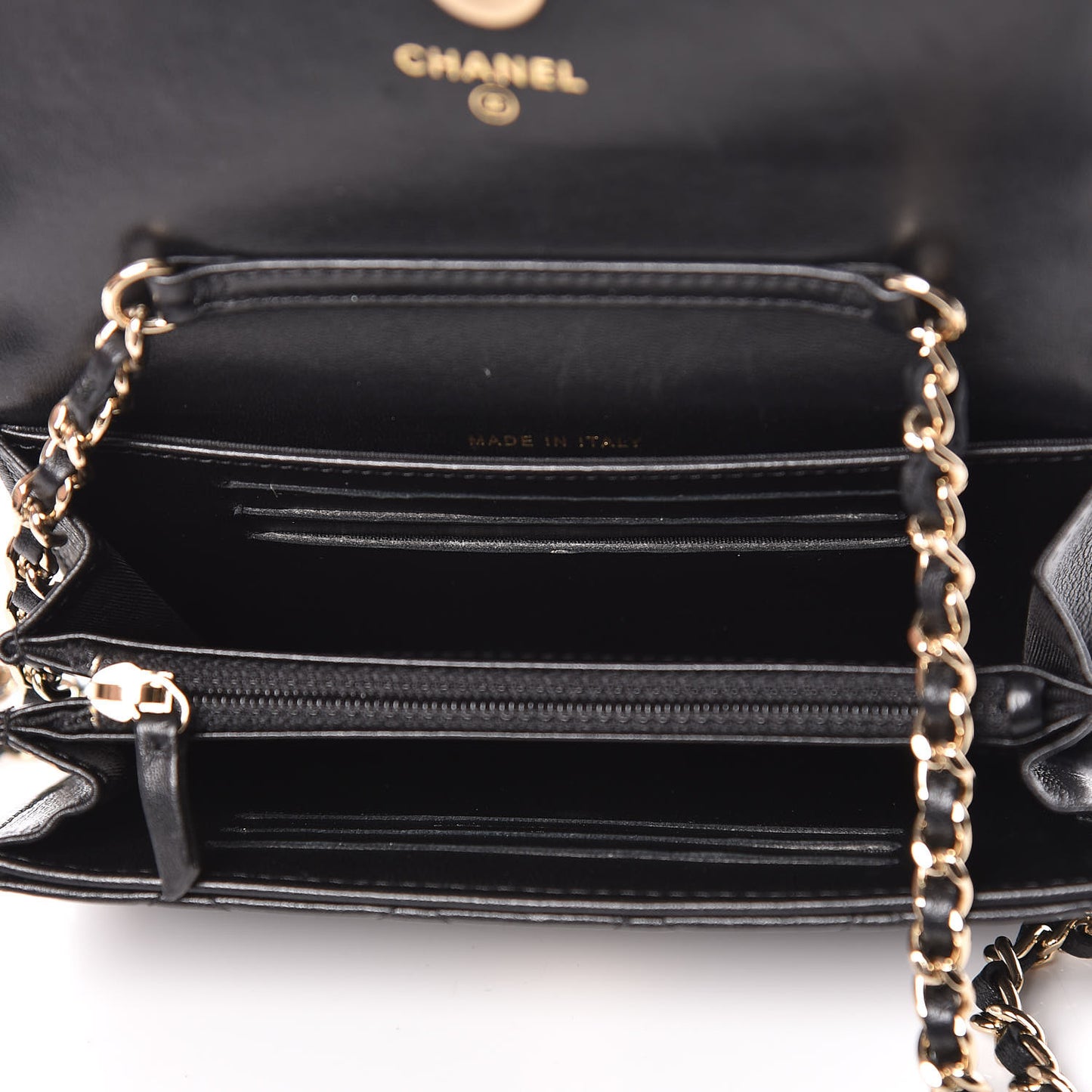 Lambskin Quilted Pearl Clutch With Chain Black