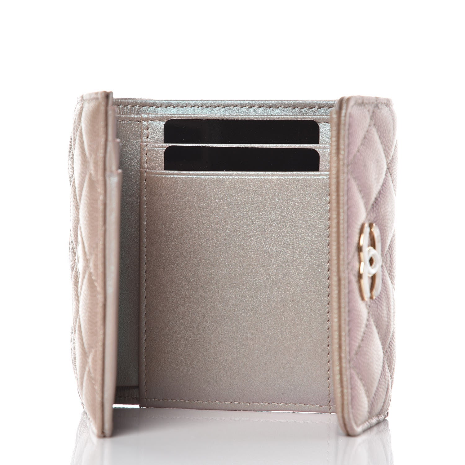 Chanel Iridescent Caviar Quilted Small Flap Wallet Beige 5 of 9