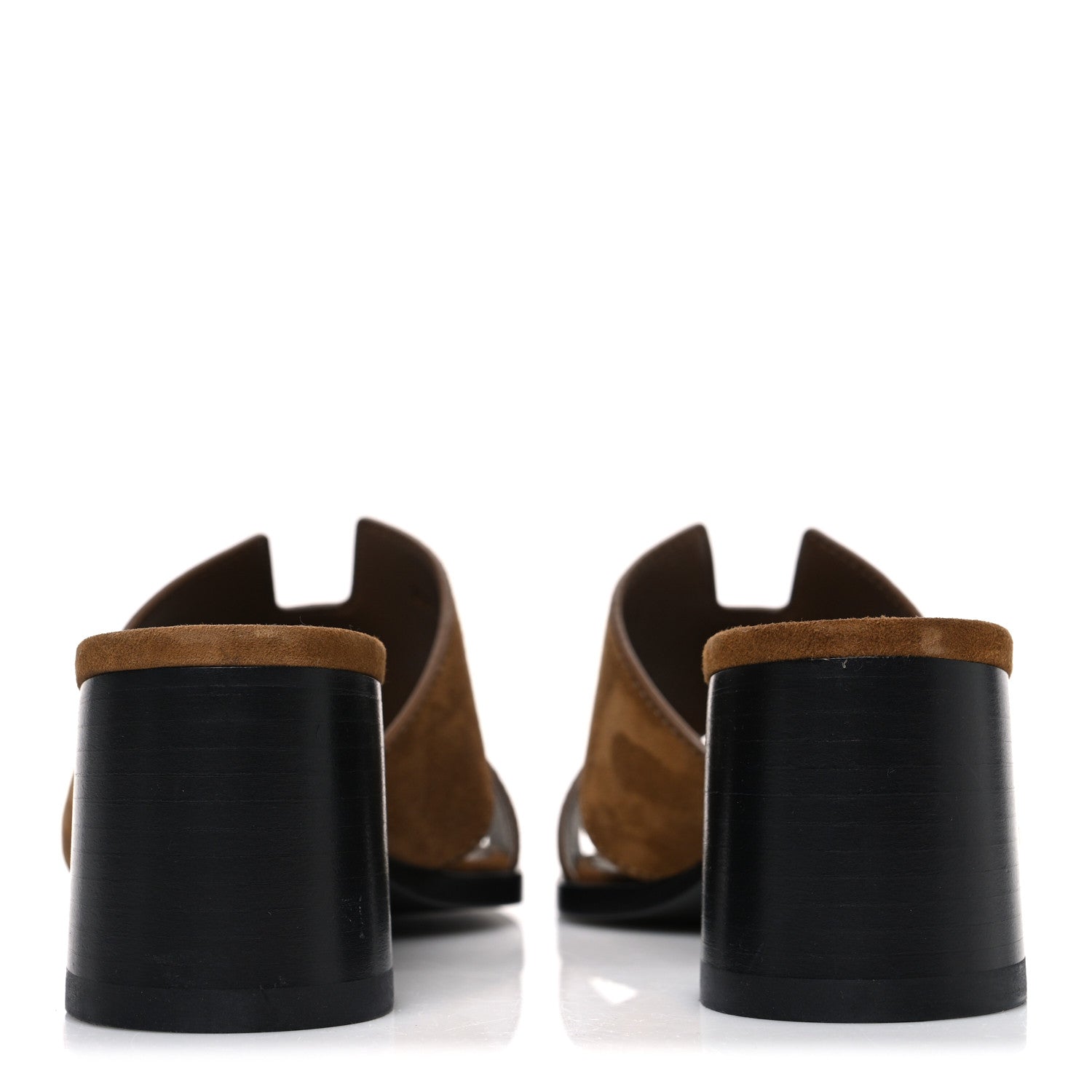 Hermes Velvet Goatskin Helia 60 Sandals 37.5 Brun Fume 6 of 11