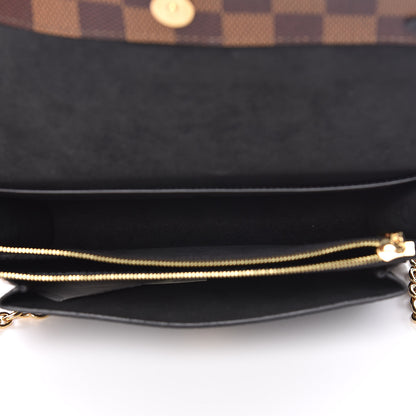 Louis Vuitton Damier Ebene Vavin Chain Wallet Black 7 of 10
