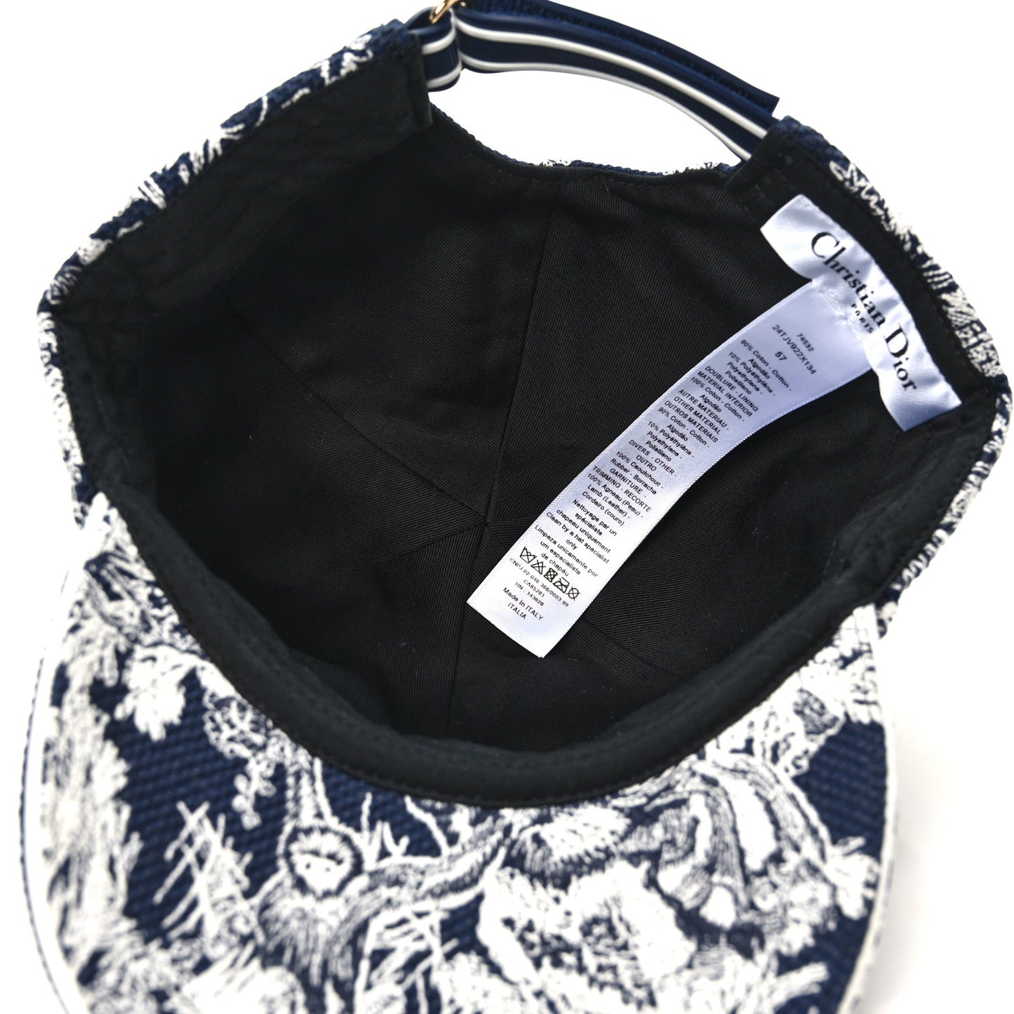Cotton Embroidered Dioriviera Baseball Cap 57 Blue