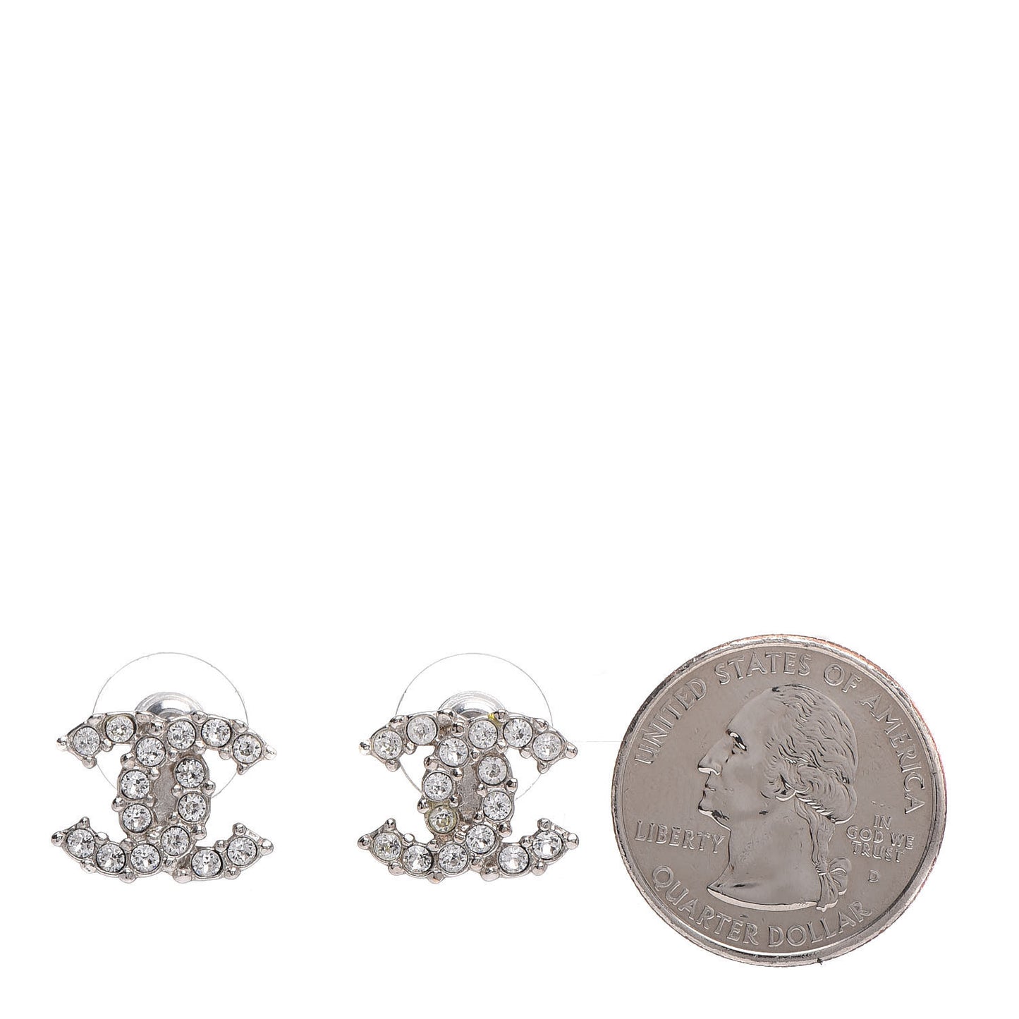 Crystal CC Earrings Silver