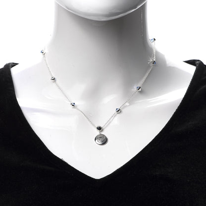 Gucci Sterling Silver Blue Zirconia Blind For Love Pendant Necklace 2 of 5
