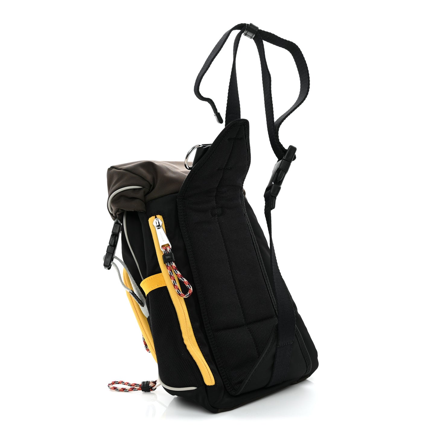 Nylon Leo Sling Bag Black Yellow Grey