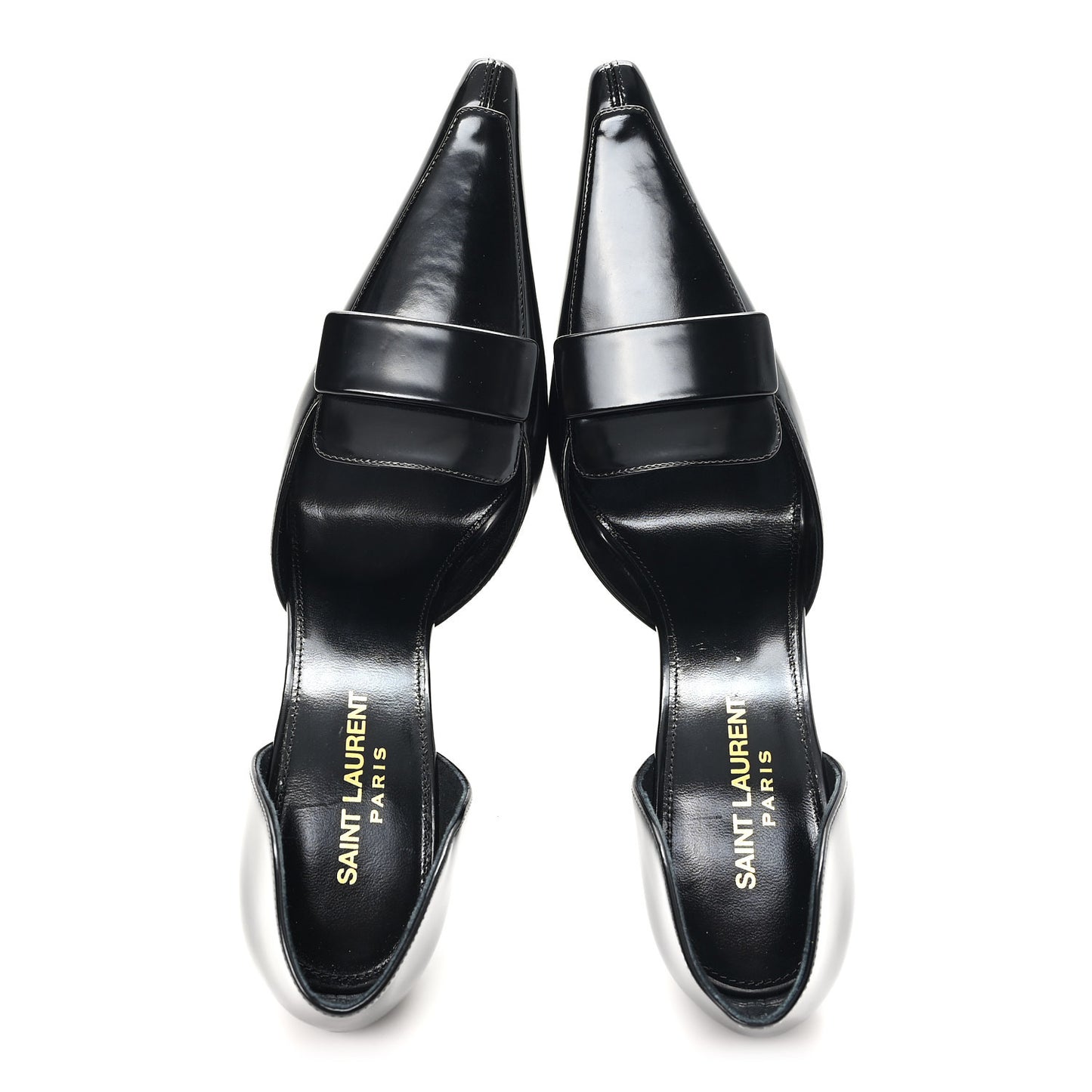 Patent Calfskin Dorsay 110 Pumps 38 Black