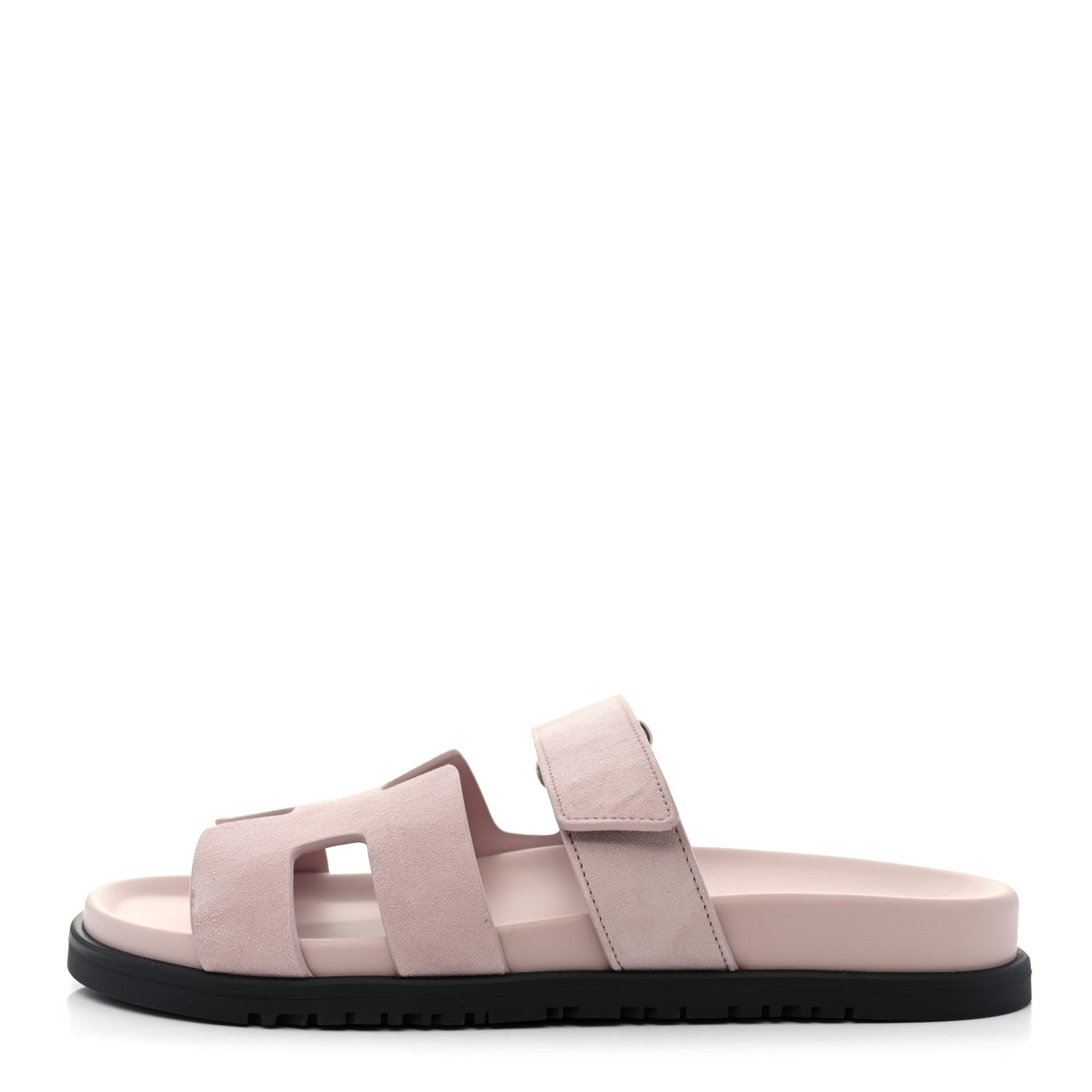 Hermes Suede Goatskin Womens Chypre Sandals 38.5 Rose Porcelaine 1 of 9