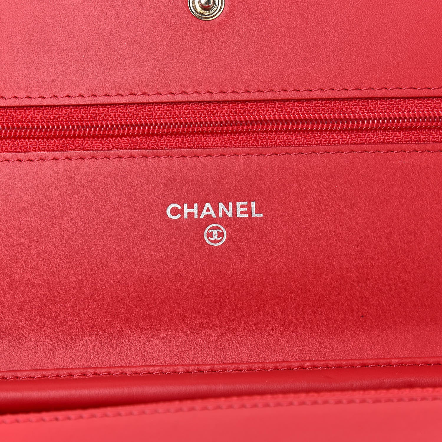 Chanel Caviar Timeless CC Wallet On Chain WOC Red 6 of 12
