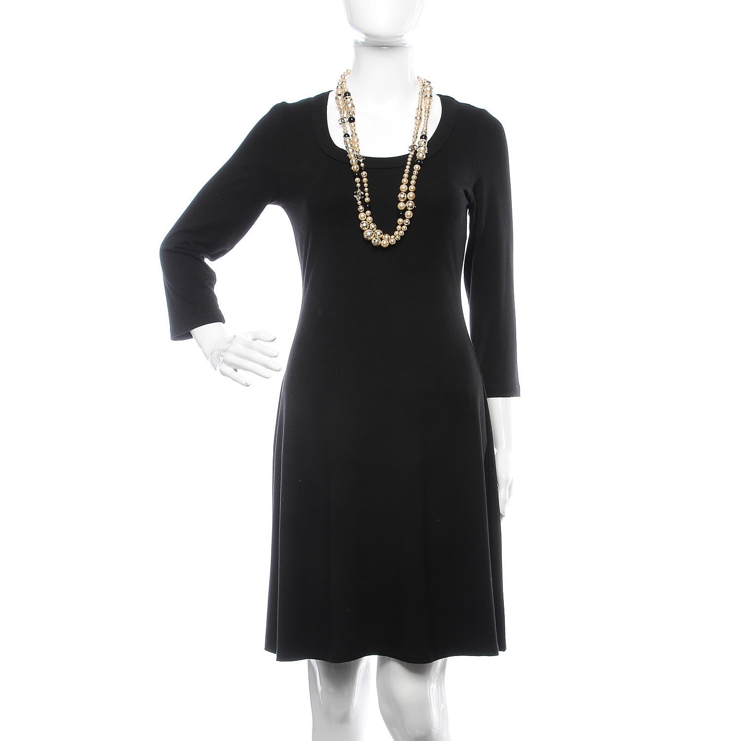 Chanel Painted Pearl CC Coco Long Necklace Black Gold 2 of 6