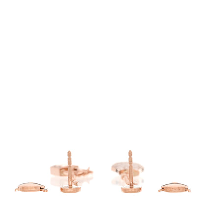 Hermes 18K Rose Gold Diamond Kelly Clochette Drop Earrings 3 of 4