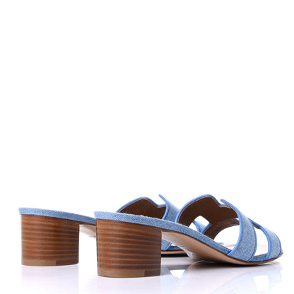 Hermes Denim Oasis Sandals 38 Bleu Clair 4 of 10