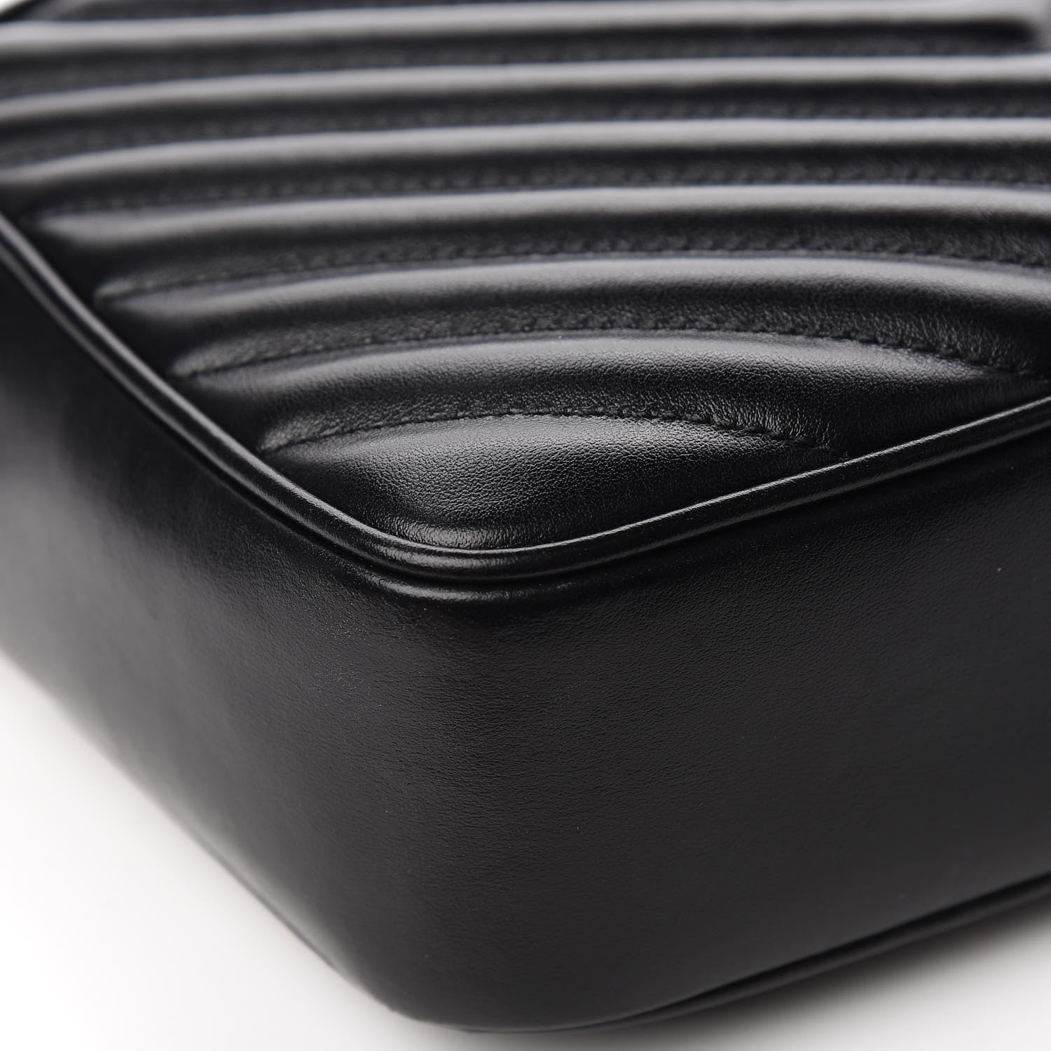 Saint Laurent Calfskin Matelasse Monogram Lou Camera Bag Black 9 of 14
