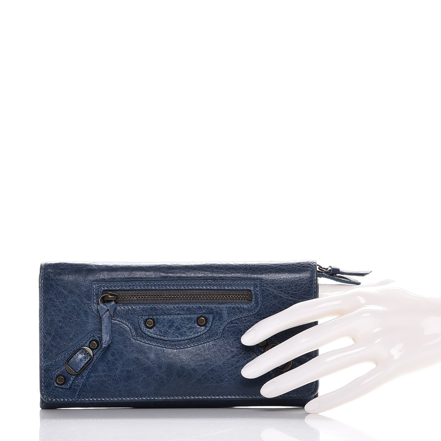 Agneau Classic Hardware Money Wallet Gris Chartreux
