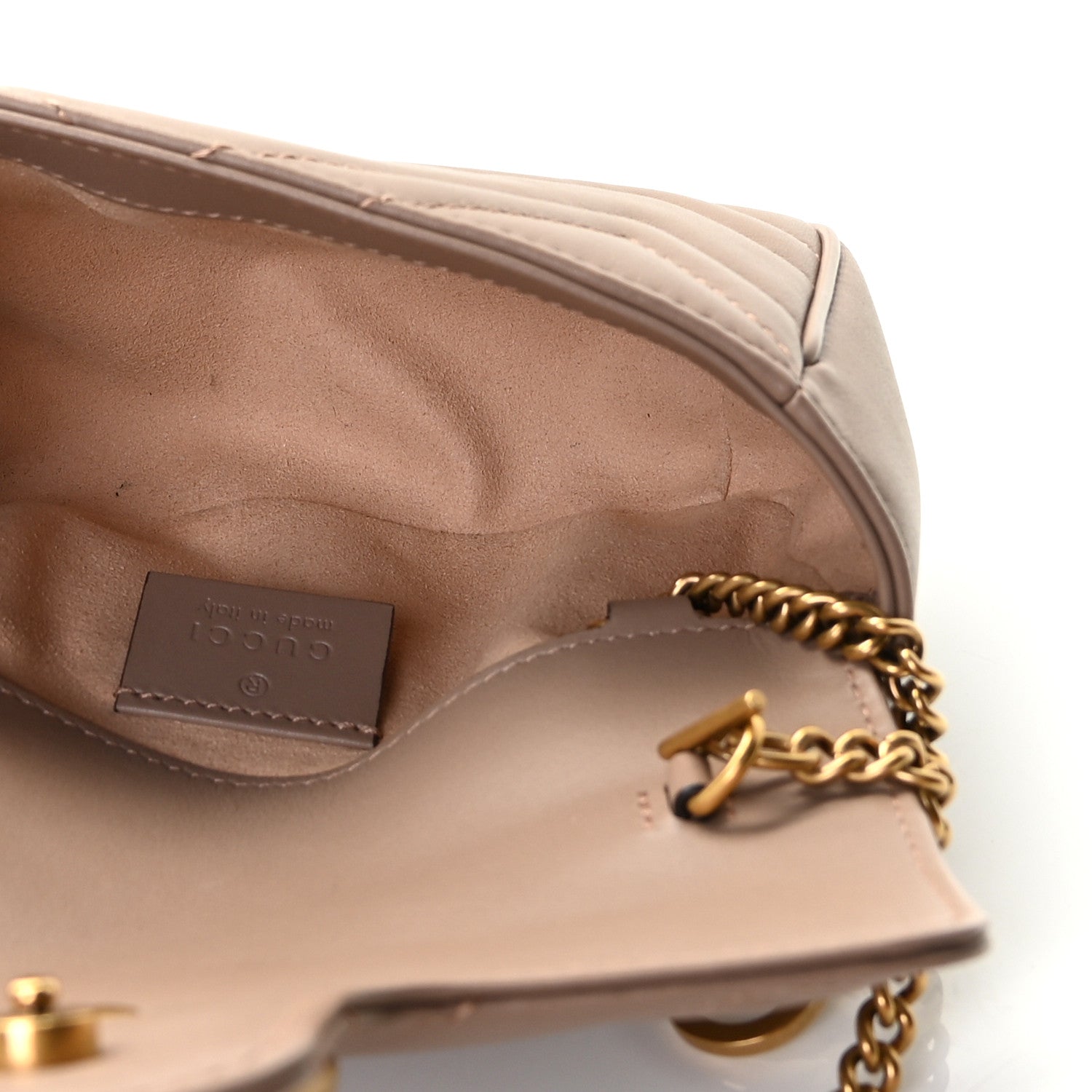 Gucci Calfskin Matelasse Super Mini GG Marmont Shoulder Bag Porcelain Rose 5 of 10