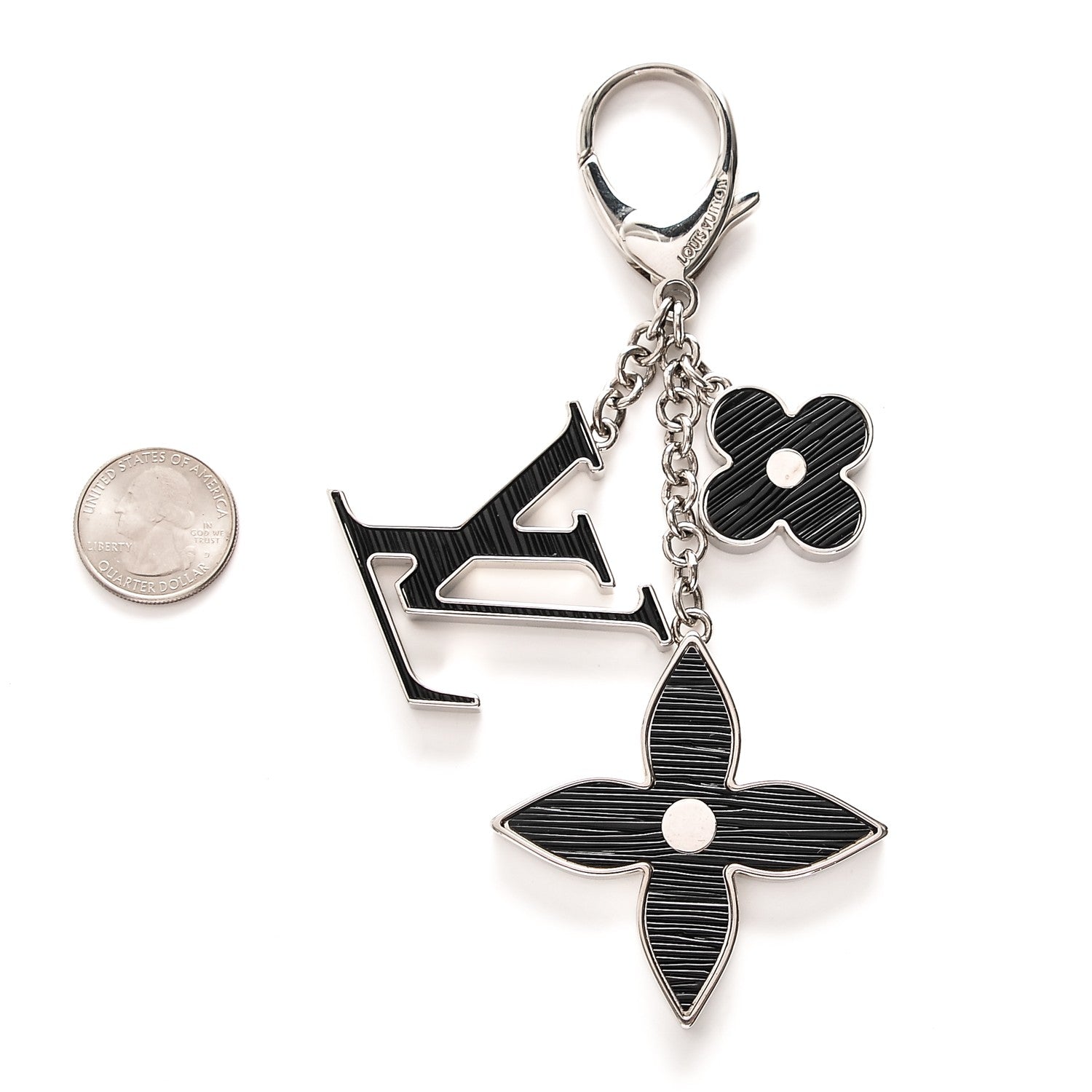 Louis Vuitton Fleur d'Epi Bag Charm Black 2 of 3