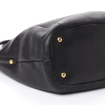 Prada Vitello Daino Side Pocket Tote Black 8 of 9