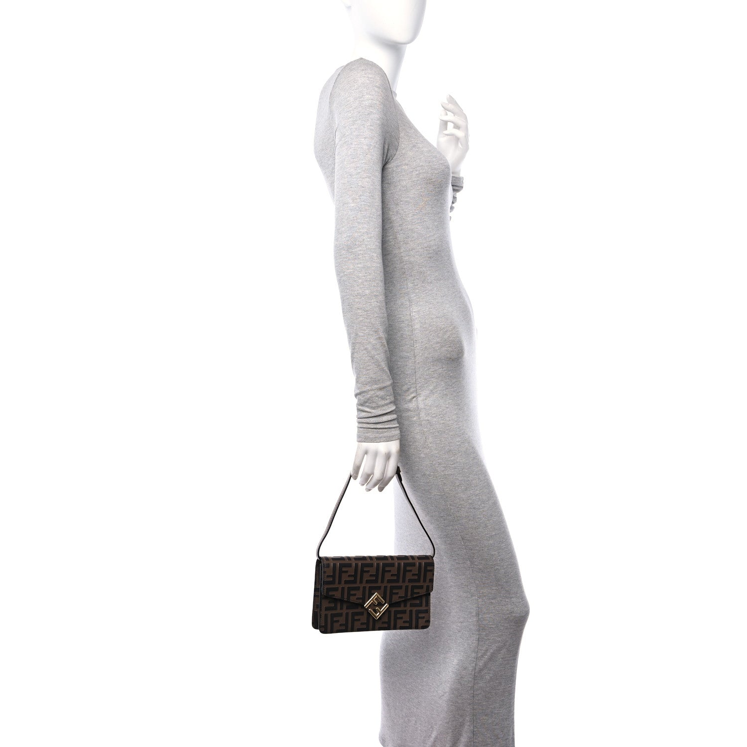 Fendi Vitello Ceylon Bi-Color FF 1974 Embossed FF Diamonds Chain Wallet Maya Black 2 of 10