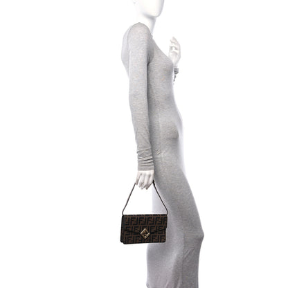 Fendi Vitello Ceylon Bi-Color FF 1974 Embossed FF Diamonds Chain Wallet Maya Black 2 of 10