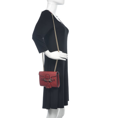 Gucci Soft Microguccissima Mini Emily Chain Shoulder Bag Rosso 2 of 11
