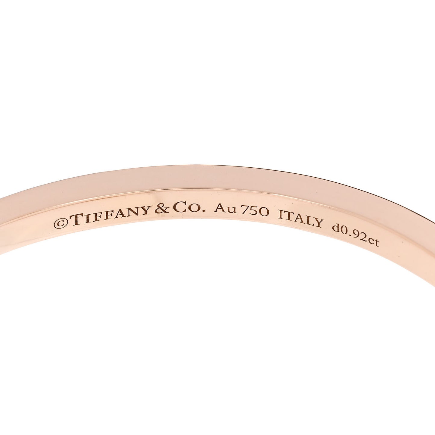 18K Rose Gold Diamond Narrow T1 Hinged Bangle Bracelet