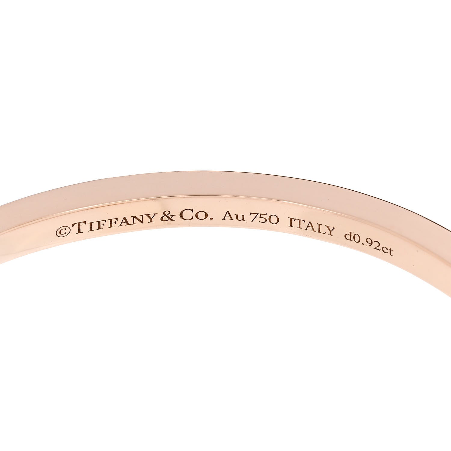 Tiffany 18K Rose Gold Diamond Narrow T1 Hinged Bangle Bracelet 3 of 4