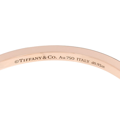 Tiffany 18K Rose Gold Diamond Narrow T1 Hinged Bangle Bracelet 3 of 4