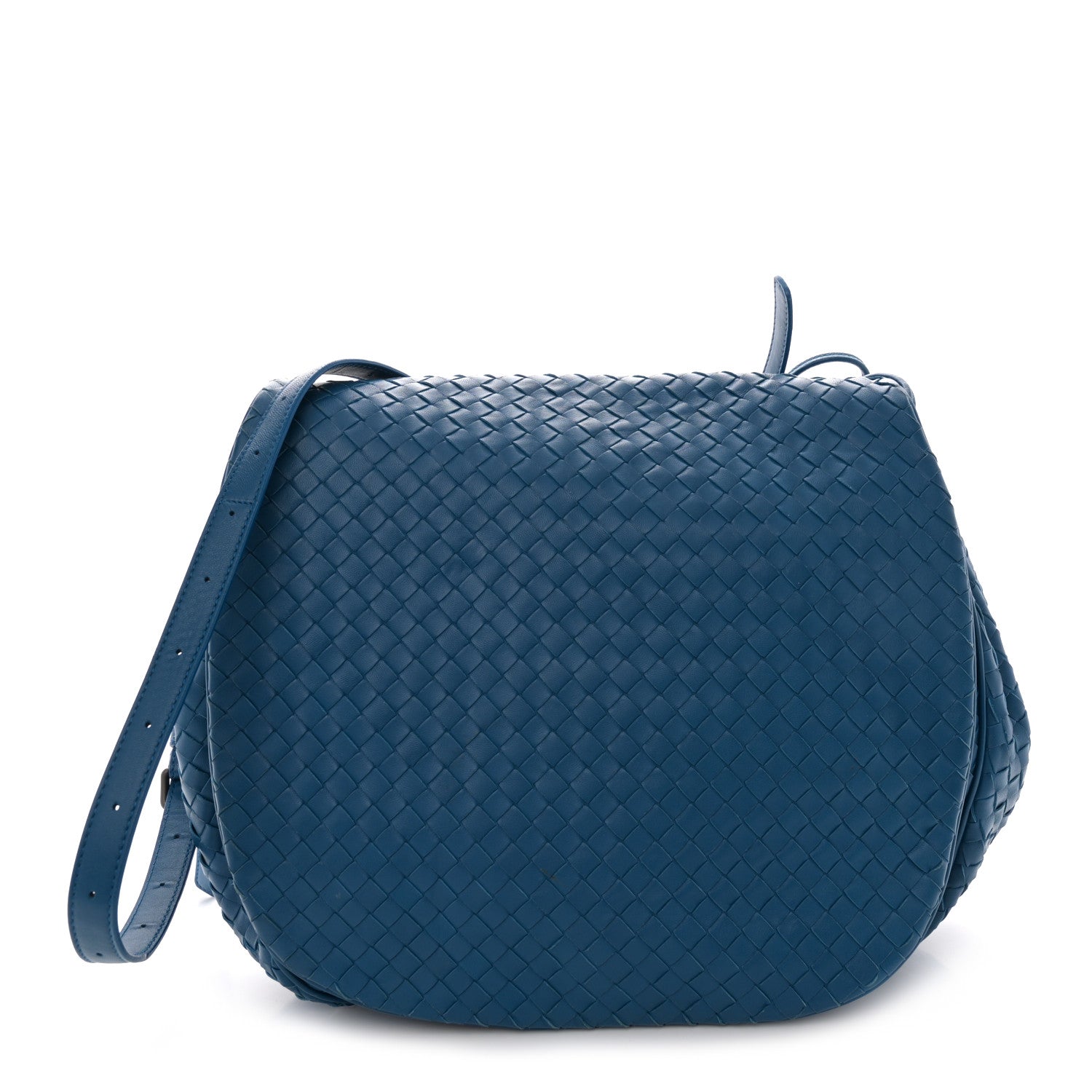 Bottega Veneta Nappa Intrecciato Messenger Bag Blue 1 of 10